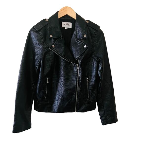 BB Dakota Lucky Lizard Faux Leather Biker Jacket Size Medium - Picture 2 of 11